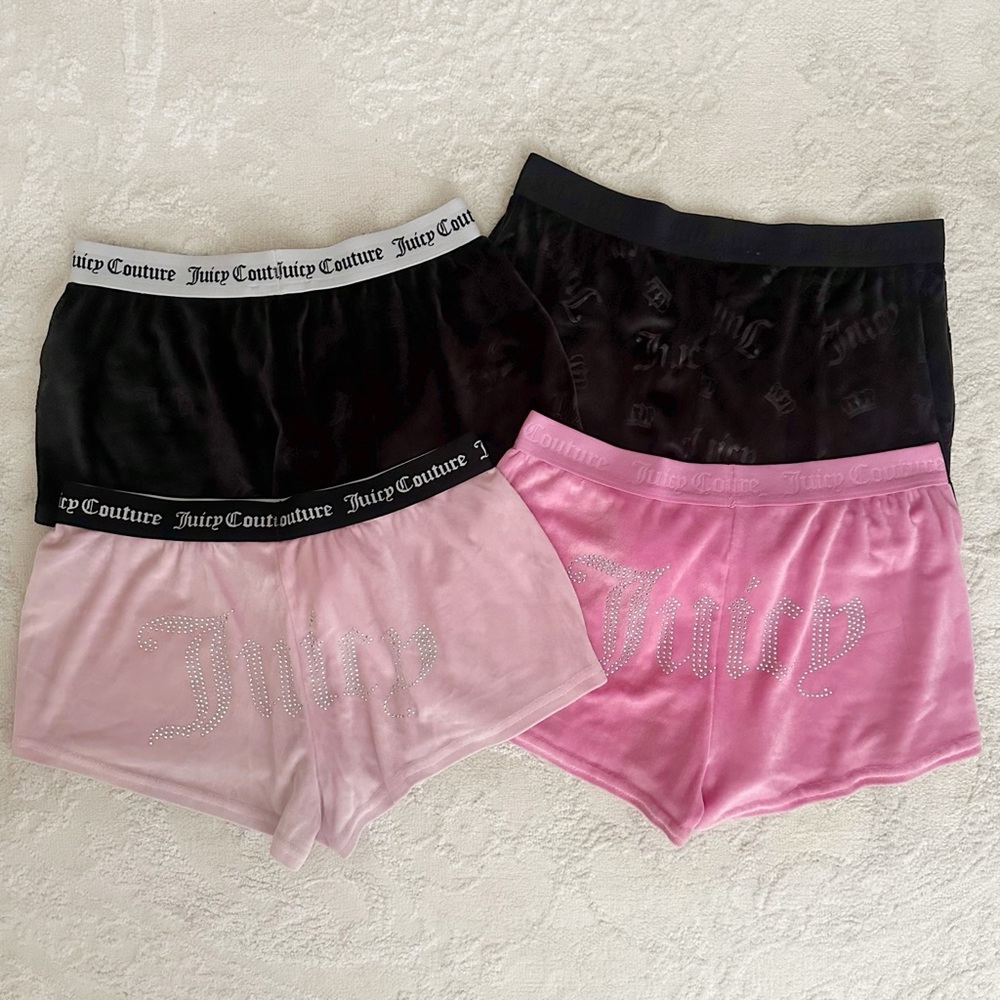 Juicy Couture Black & Pink Velour Sleep Shorts